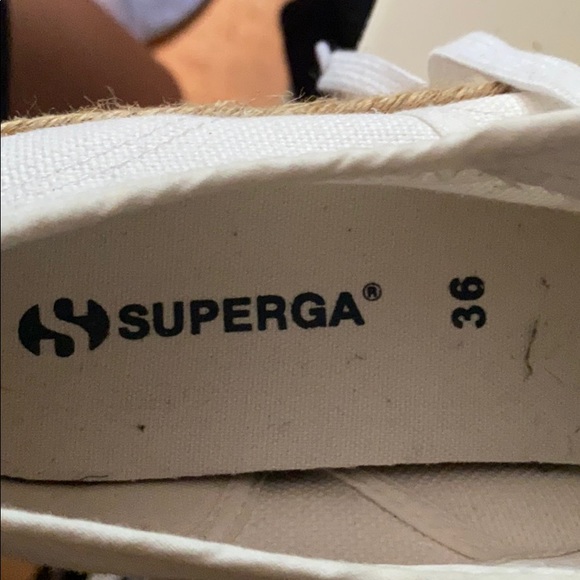 SUPERGA Platform Espadrille White Canvas Shoes Size US6 - Picture 7 of 7